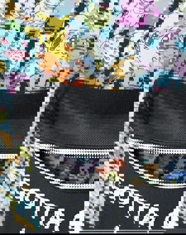 Pokemon Unisex Kids Black Multi Character Print & Gotta Catch Em All Backpack (One Size)