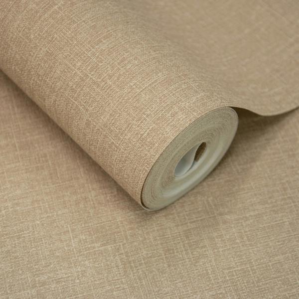 Grandeco Boutique Nursery Pure & Protect Cirrus Woven Linen Textured Antibacterial Wallpaper, Brown