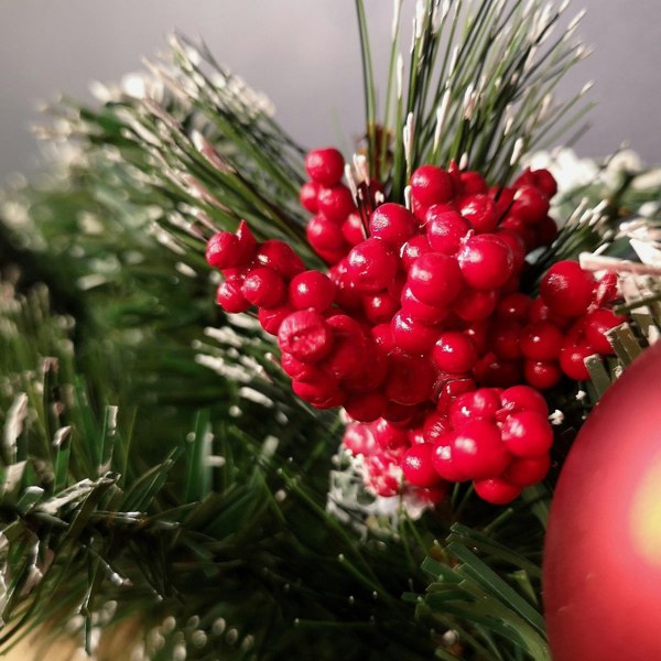 Samuel Alexander Premier 180cm (6ft) Festive Red Dressed Christmas Garland With Bows And Red Baubles