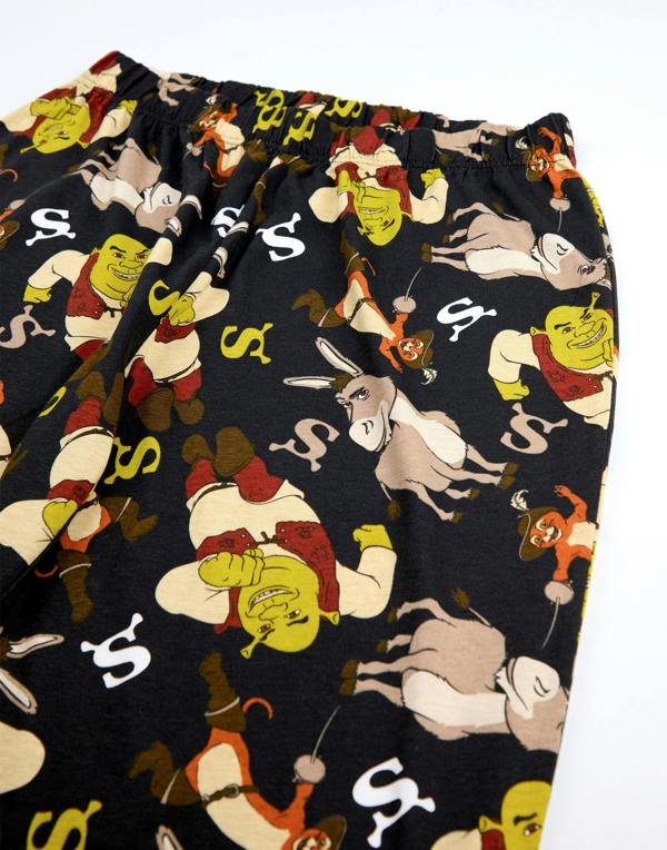 Shrek Mens Multicoloured Can't Today I'm Swamped Short Sleeve Long Leg Pyjama Set