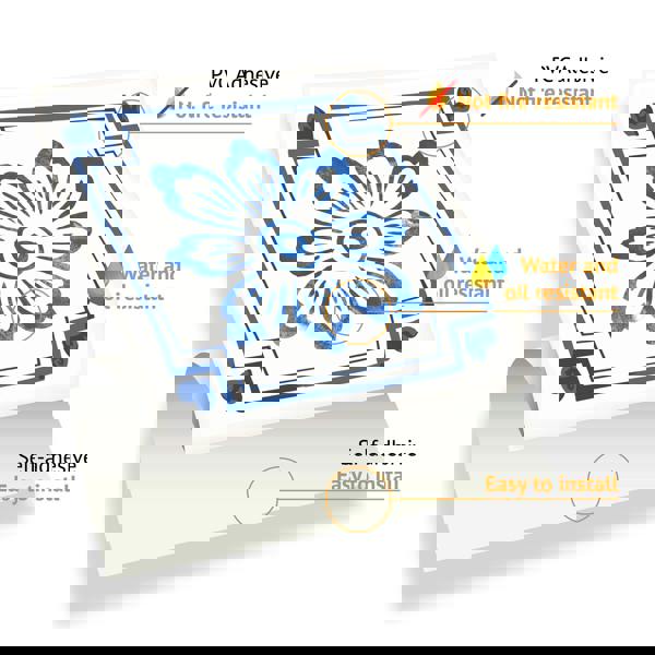 WT1528 - Dutch Blue Tiles Wall Stickers - 15 cm x 15 cm - 24 pcs.