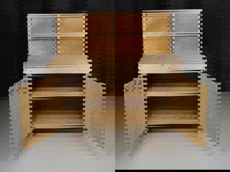 Arbor Garden Solutions Wooden Plywood Top Workbench With Lockable Cupboard (V.9) With back panel, With wheels, Double Shelf