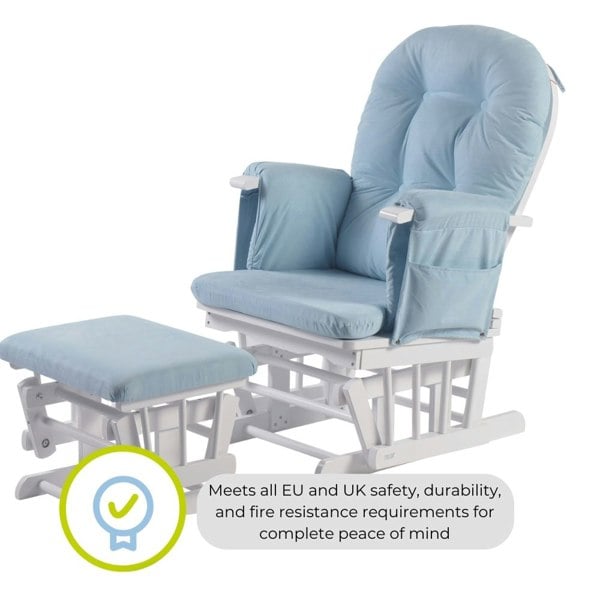 Haywood Reclining Baby blue nursing chair safety standards