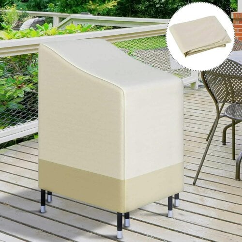 Bobobiy 600D Oxford Cloth Waterproof Furniture Cover Wicker Chairs Garden Patio Rattan Seat Outdoor Protector L70*W90*H115cm