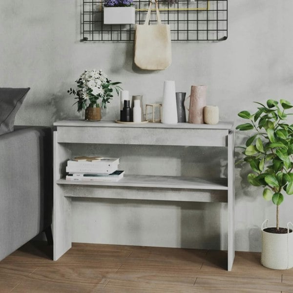 Berkfield Console Table Concrete Grey 102x30x80 cm Engineered Wood