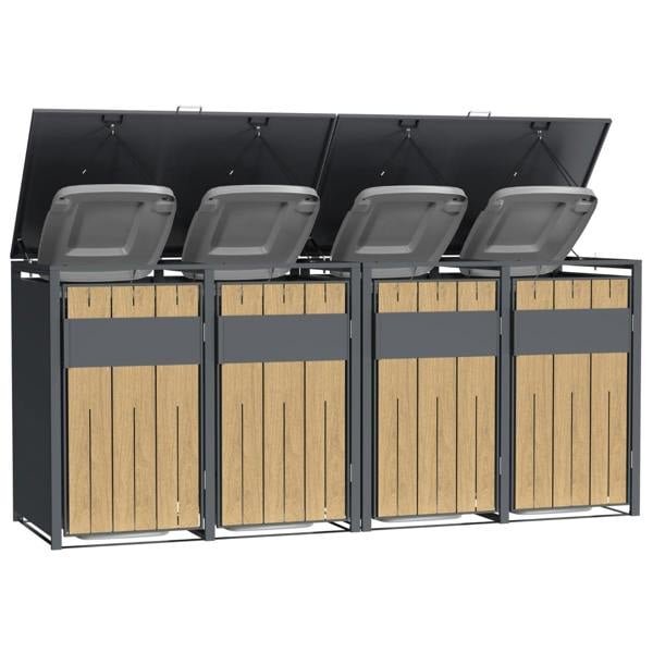 Phoenix Safe Phoenix GB4400AW Outdoor Quad Wheelie Bin Store for 4 x 240L Bins in Oak Effect