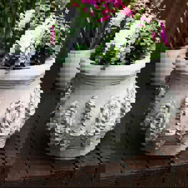 Rose Pot Stone Cast Garden Plant Pot