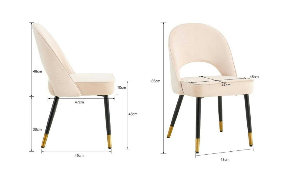 HYGRAD BUILT TO SURVIVE Padded Velvet Dining Chairs with Black Legs – Set of 2 | HYGRAD®