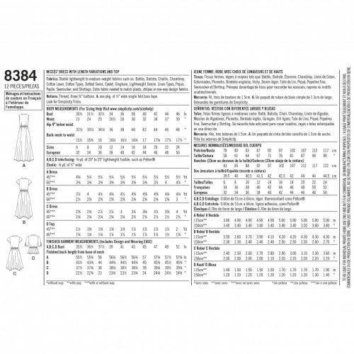 Simplicity Sewing Pattern 8384, Dresses, Tops for Women, H5 (6-8-10-12-14) - Intermediate