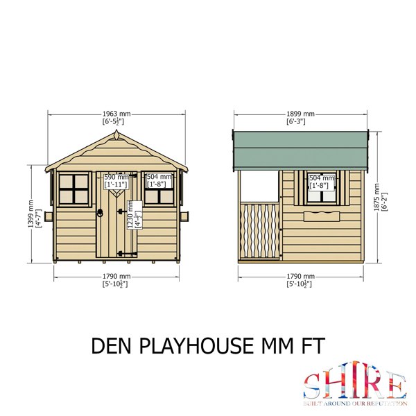 Shire Den 6x4 Shiplap Children's Playhouse