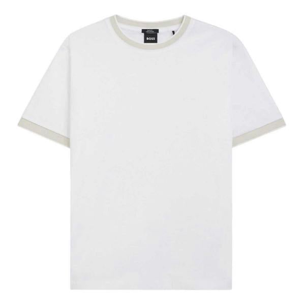Boss Mens Contrast Detail T-Shirt - White - 