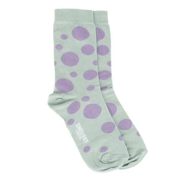 Embassy London Footloose - Pastel Dots - Women's cotton socks size UK 3 to 7 in pastel polka dots