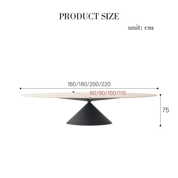 Rit Concept Pires Oval Dining Table, Sintered Stone