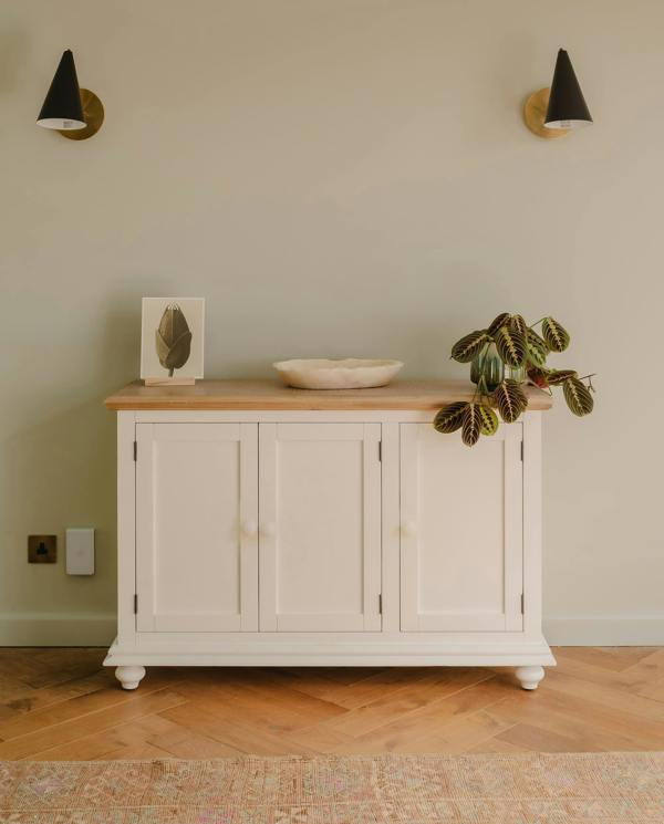 Statement Furniture Shire Sideboard with Oak Top, 3 Doors Wooden Storage Cupboard