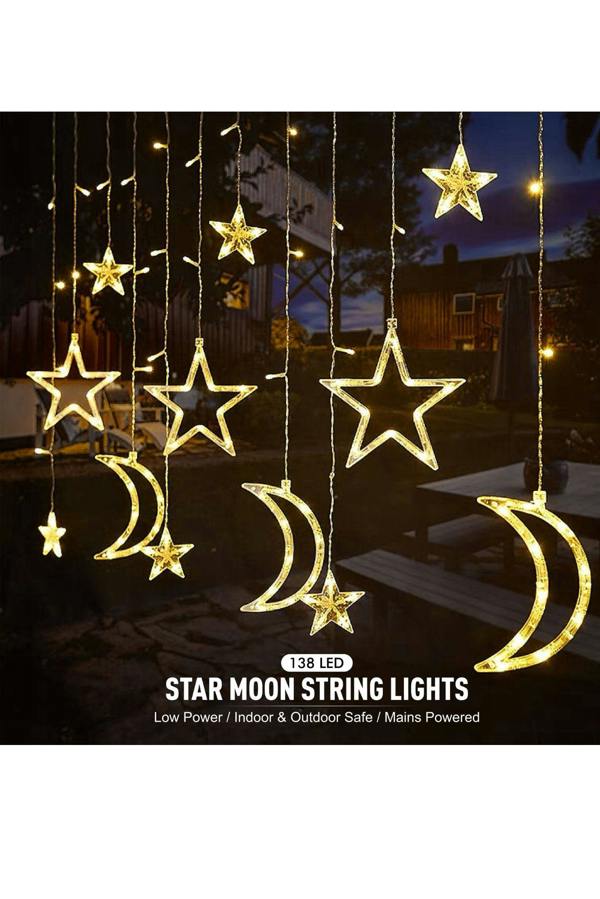 Groundlevel Indoor / Outdoor Star and Moon LED Curtain Lights