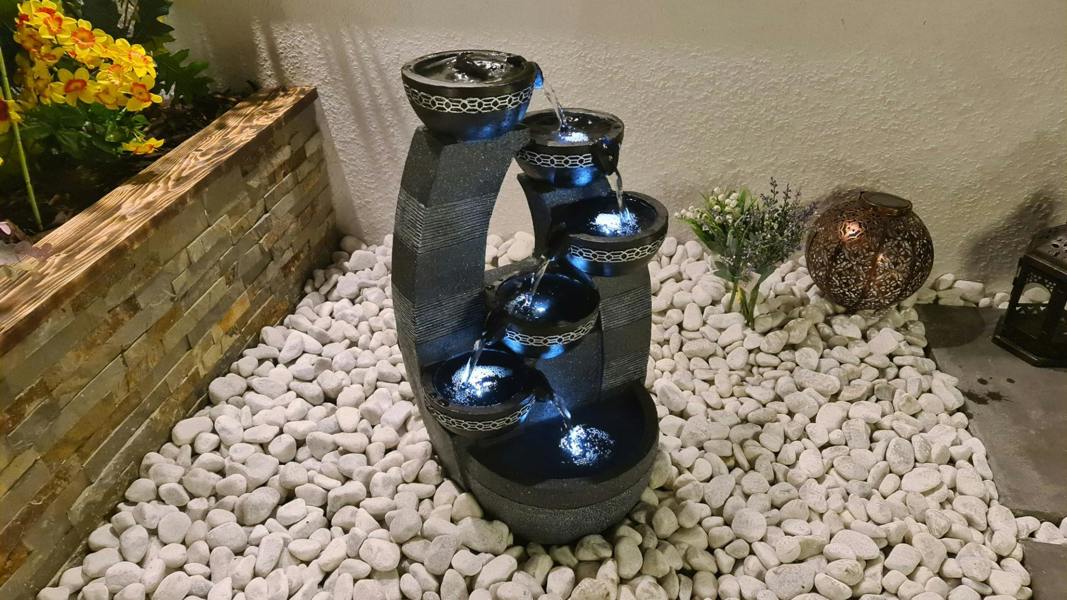 Tranquillity Water Features 5 Bowl Pour Contemporary Water Feature