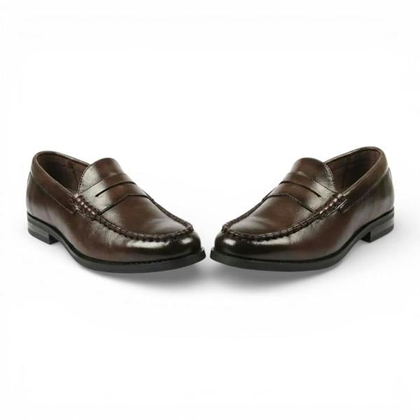 Dolcetto Mens Brown PU Leather Formal Dress Penny Loafers Casual Shoes