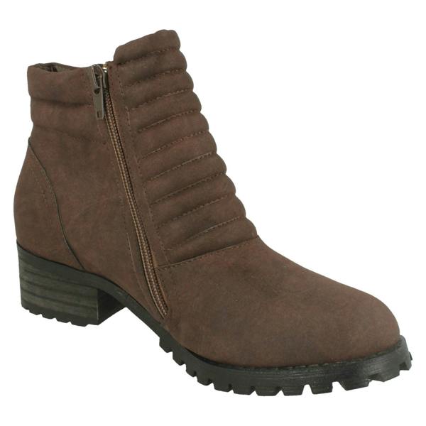 Spot On Ladies Spot On Chunky Ankle Boots