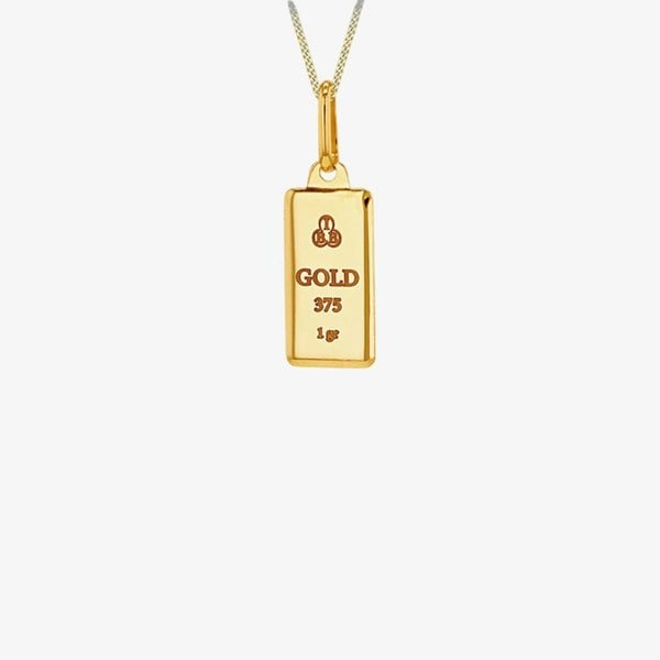 T. H. Baker 9ct Yellow Gold Ingot Pendant Necklace 1.61.0047