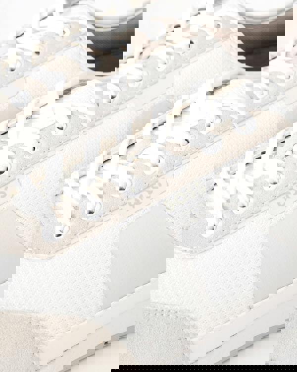 BOSS Orange Nitan Mens Mixed Material Trainers with Ridged Outsole - White 100