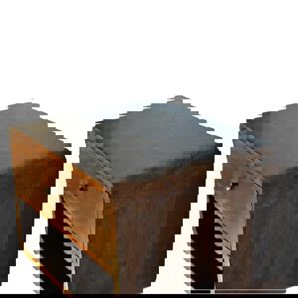 Artisan Furniture Solid Mango Wood Chestnut Curve Floating Bedside