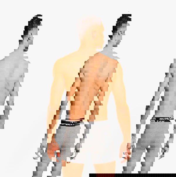 Levi's REPEAT LOGO Mens 3-Pack Trunks Middle Grey Melange