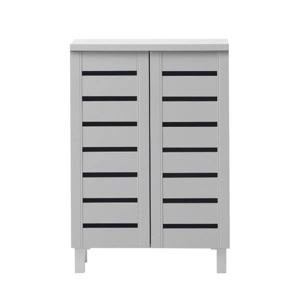 Timber Art Design 4 Tier Shoe Storage Cabinet 2 Door Cupboard Stand Rack Unit