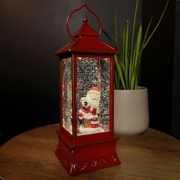 Samuel Alexander 29cm Battery Operated Light up SnowSwirl Santa Chimney Christmas Lantern Decoration