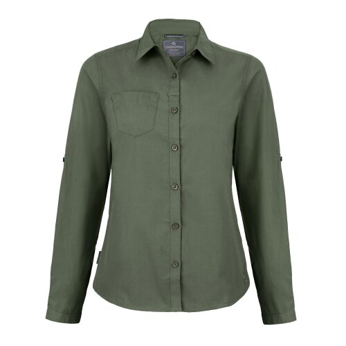 Craghoppers Womens/Ladies Expert Kiwi Long-Sleeved Shirt - Cedar Green - 10 UK - Cedar Green - 65% Recycled Polyester/35% Cotton