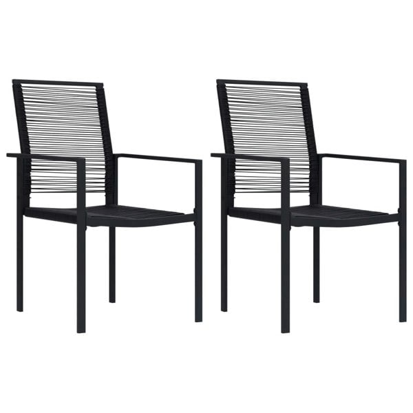 Berkfield Garden Chairs 2 pcs PVC Rattan Black