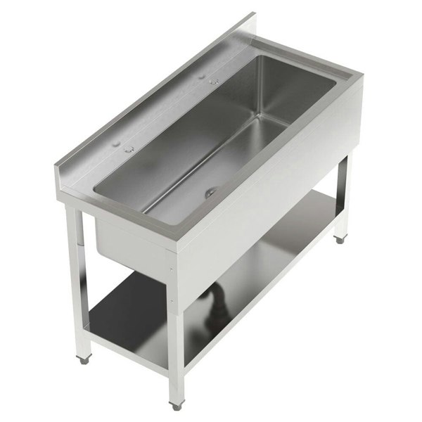 Premium Stainless Steel Deep Sink with Front Surround and Shelf Living and Home