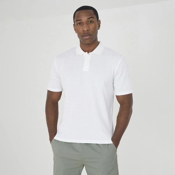 Brave Soul White Short Sleeve Polo Shirt - White Image 1