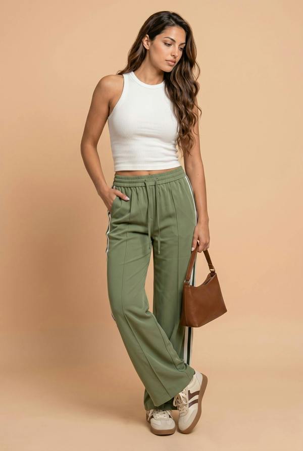 Urban Bliss Taped Trouser Light Green
