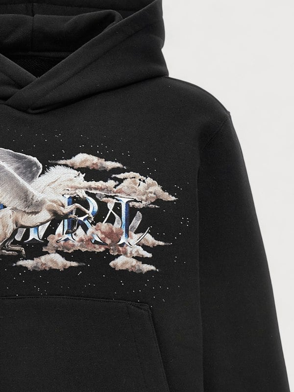 Amiri Pegasus Script Hoodie Black - Supplied FashionAmiri
