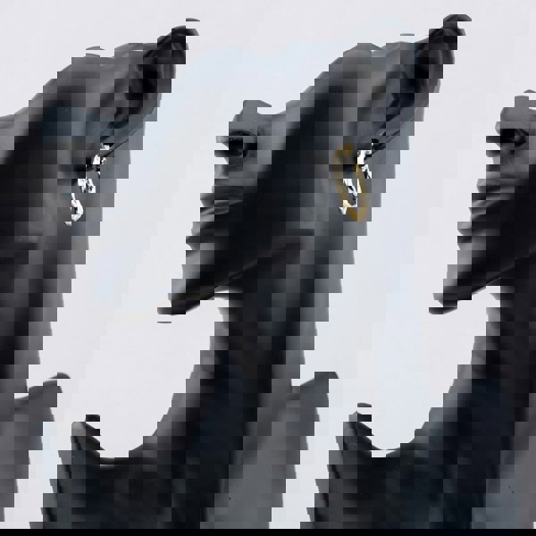 T. H. Baker Silver Gold Plated 25mm Diamond Cut Hoop Earrings S3449