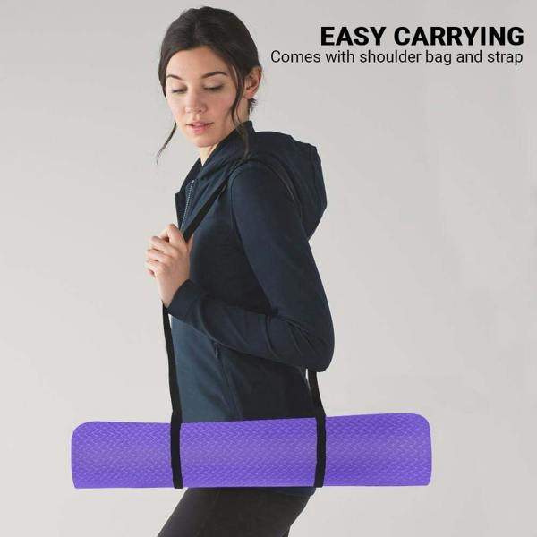 ROMIX Pro Yoga Mat with Alignment Lines, 6mm Non Slip Lightweight Exercise Mat with Carry Bag and Strap