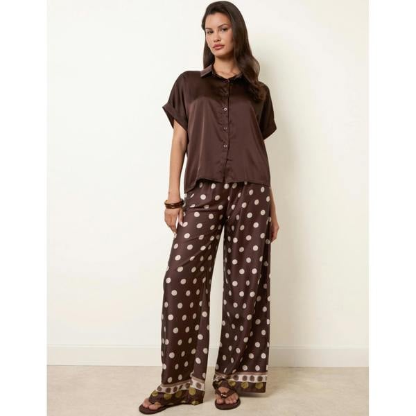 Blue Vanilla Tie Shirt Polka Dot Trouser Set