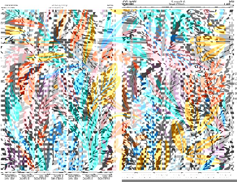 Origin Murals Patterned Leaves Wall Mural Multi Bright