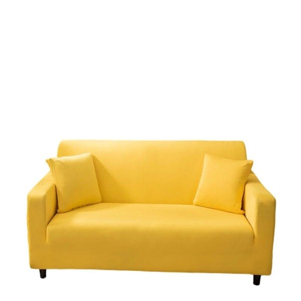 Anyhouz Anyseat 3 Seater Sofa Cover Plain Yellow Style and Protection For Living Room Sofa Chair Elastic Stretchable Slipcover