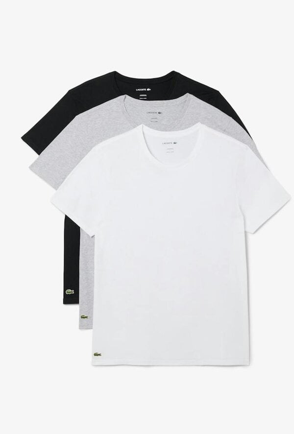 Lacoste 3-Pack Lounge T-Shirts - White/Grey/Black