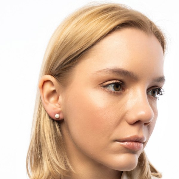 Spero London 9ct Solid Gold Pearl Stud Earrings