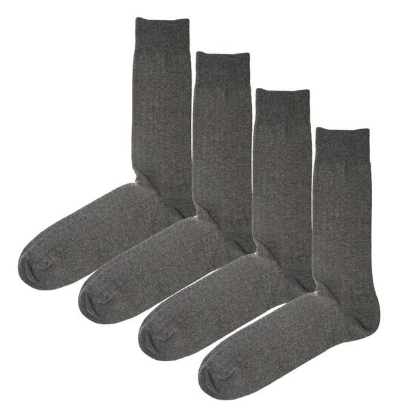 Jemsox 4 Pack - Premium Fine Ribbed Men’s Wedding & Formal Socks – Sleek Anthracite Grey