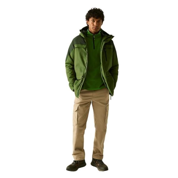Regatta Mens Stanford Two Tone Waterproof Insulated Jacket - Nephrite Green/Dark Khaki - 