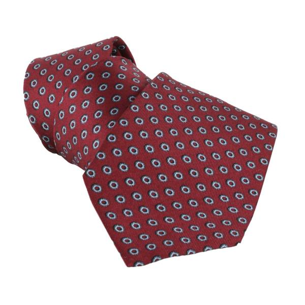 Dunhill mulberry silk tie in a hexbolt pattern