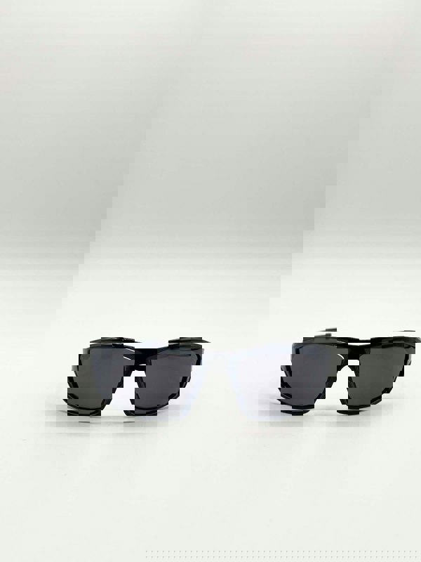 SVNX Outdoor Racer Sunglasses in Black Silver with Hard Case