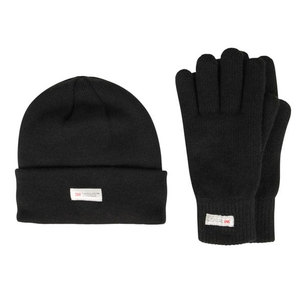 Mountain Warehouse Womens/Ladies Thinsulate Fleece Beanie & Gloves Set - Black