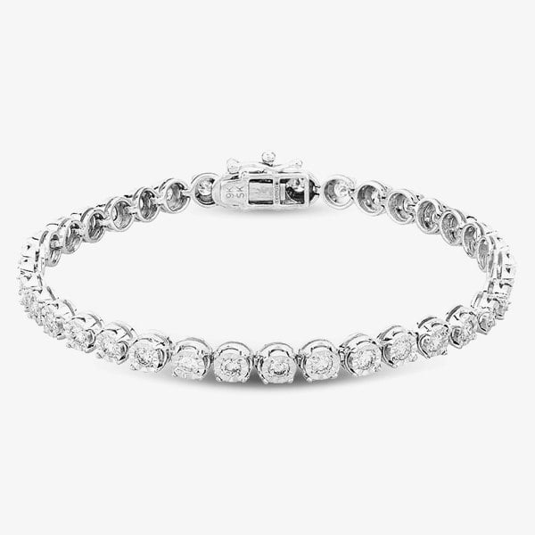 T. H. Baker 9ct White Gold 2.00ct Diamond Tennis Bracelet TH0122522