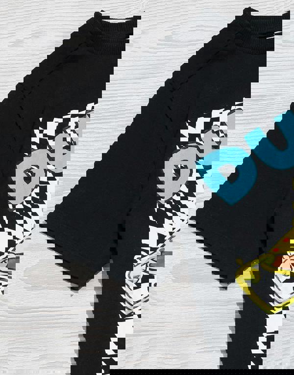 SpongeBob SquarePants Boys Black Dude! Spongebob Placement Print Short Sleeved T-Shirt