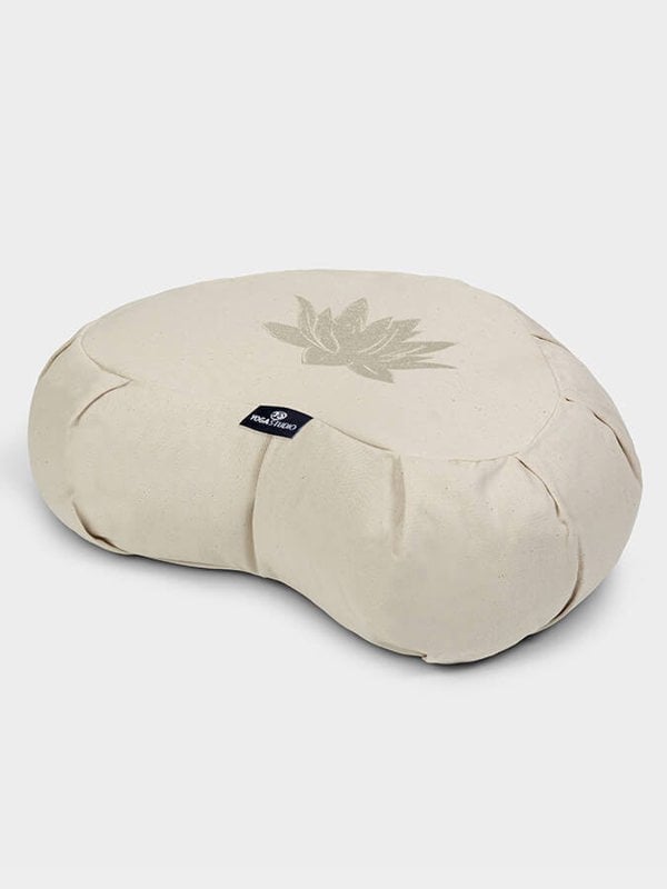 Yoga Studio GOTS Organic Cotton Crescent Lotus Zafu Buckwheat Cushion