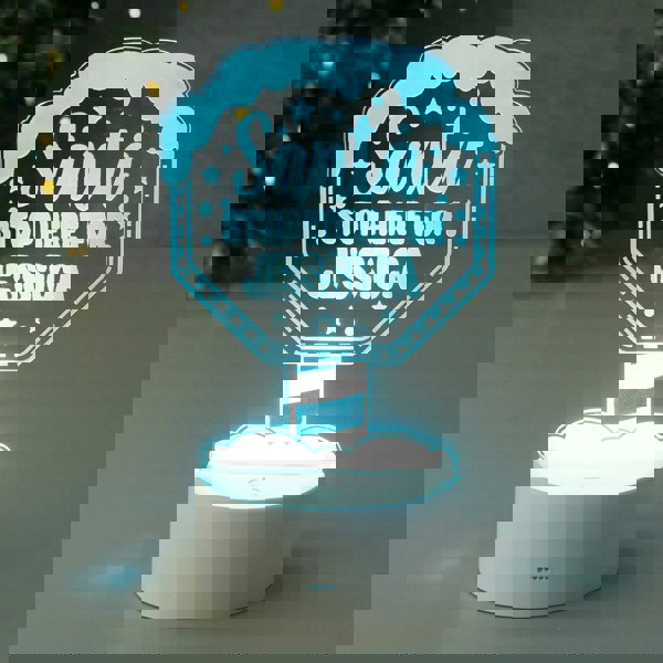 Personalised Memento Company Personalised Santa Stop Here LED Colour Changing Night Light